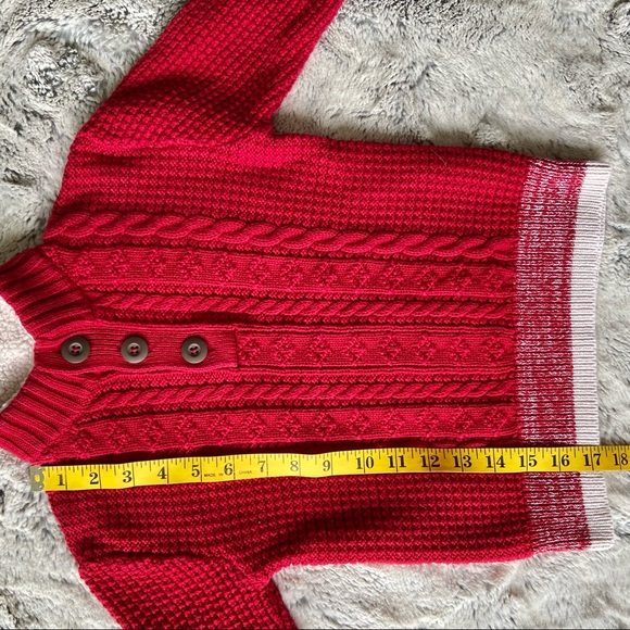 CHEROKEE BOY'S RED SWEATER FAUX SHERPA TRIM Elegant and Warm, Sz 5 - Picture 3 of 8